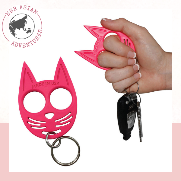 Her Asian adventures. Travel safety products for solo travelers. Keyring. Travel safety items. Safety items for solo female travelers. Solo travel safety items. travel safety products. 