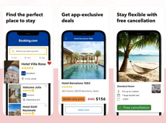 Screenshot of Booking.com. One of the best travel apps in Southeast Asia.