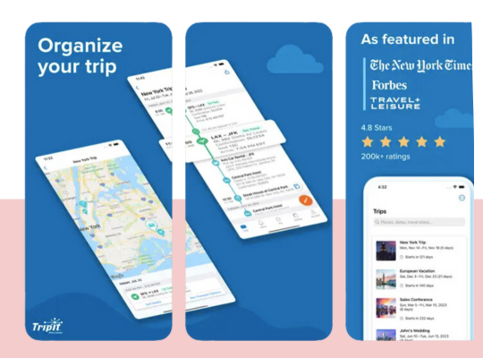 a screenshot of tripit, the best trip planner app and trip organizer app for your southeast Asia itinerary