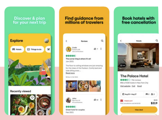 a screenshot of tripadvisor. one of the best free travel apps to read reviews and find the best restaurants in south east asia