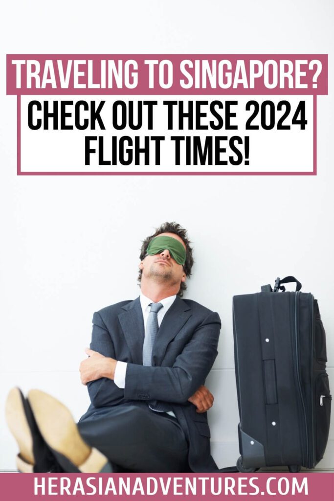 A man in a suit sleeping at the airport with a suitcase next to him. Discover the best way to get to Singapore and how long does it take to get to Singapore from various cities like New York and California.