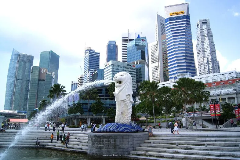 he iconic Merlion statue in Singapore, representing one of the richest countries in Southeast Asia. Managing money here requires balancing higher costs with Southeast Asia travel strategies, such as using credit cards in urban areas.