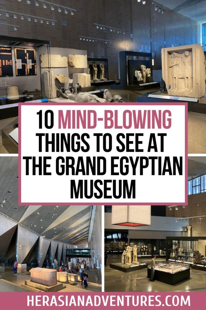 A promotional graphic with bold text reading, "10 Mind-Blowing Things to See at the Grand Egyptian Museum", ideal for those searching what to see at the Grand Egyptian Museum.